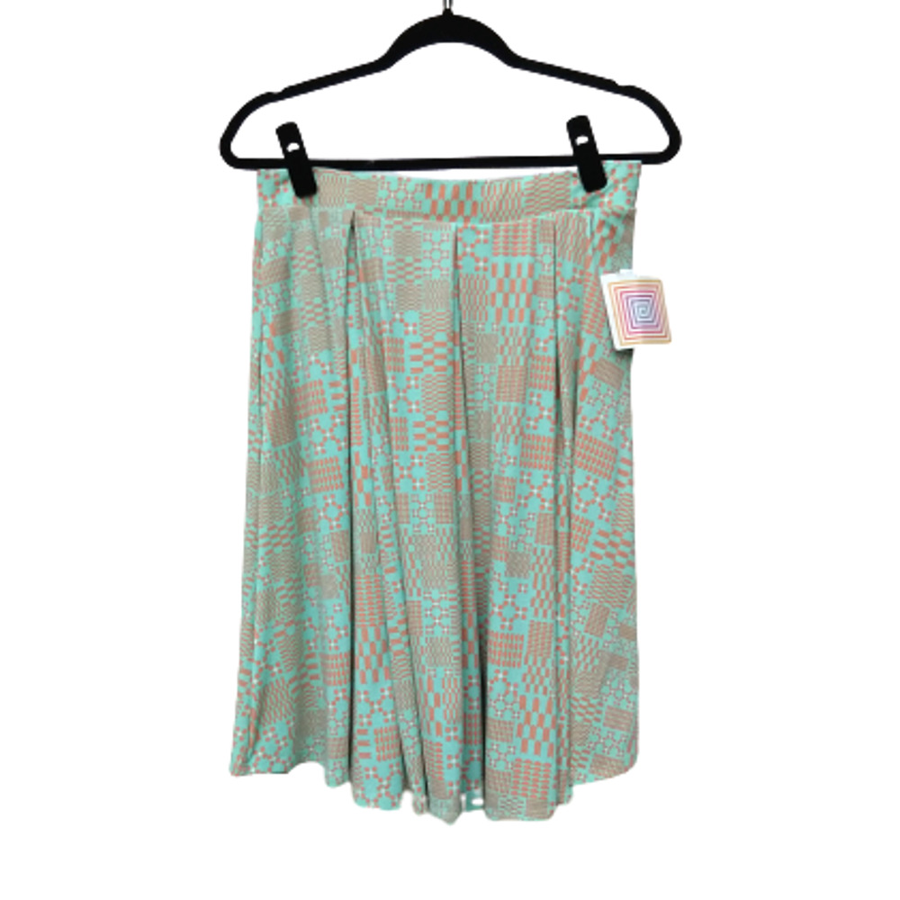 LuLaRoe Women's Medum Madison Skirt Green Orange New